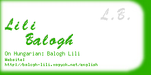 lili balogh business card